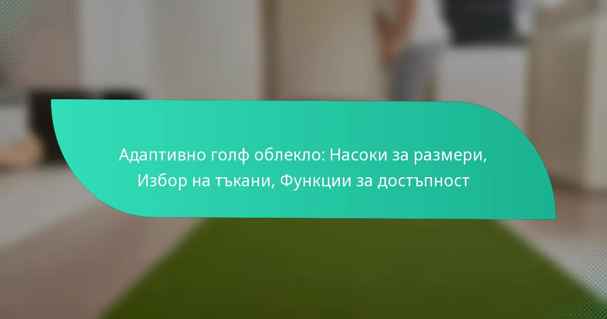 Адаптивно голф облекло: Насоки за размери, Избор на тъкани, Функции за достъпност