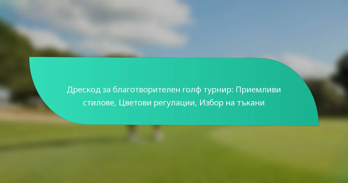 Дрескод за благотворителен голф турнир: Приемливи стилове, Цветови регулации, Избор на тъкани