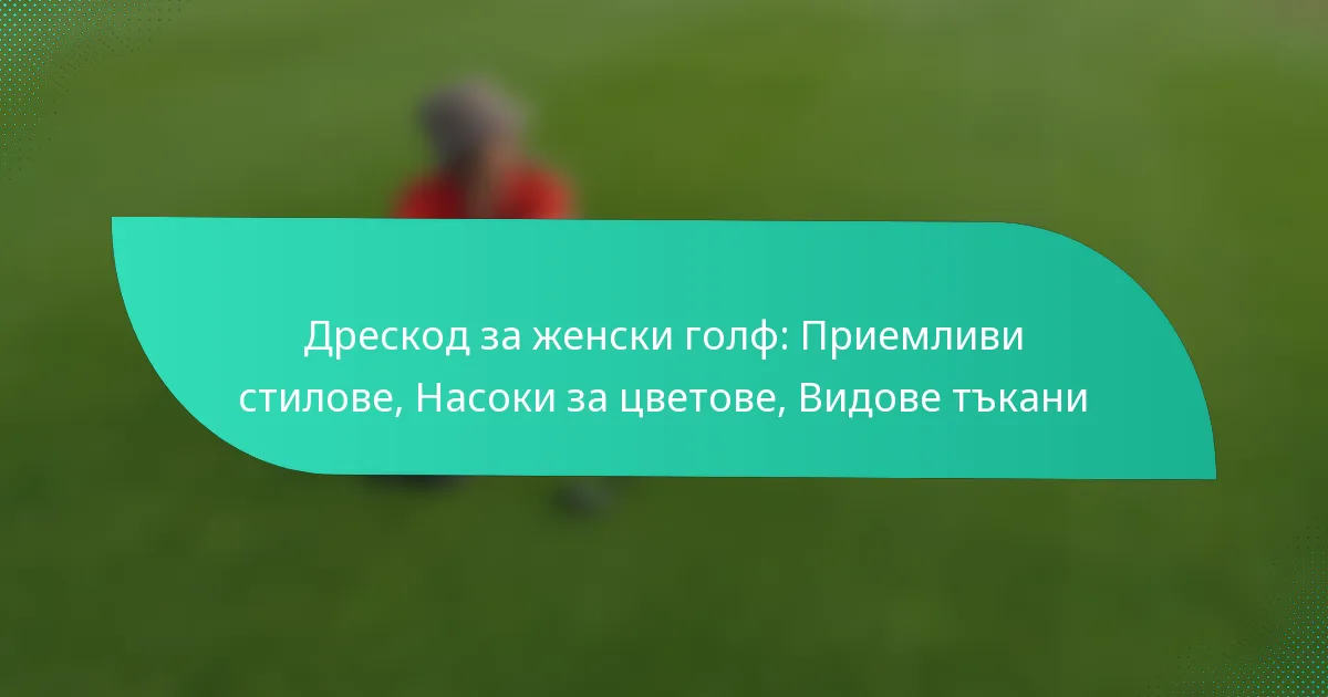 Дрескод за женски голф: Приемливи стилове, Насоки за цветове, Видове тъкани