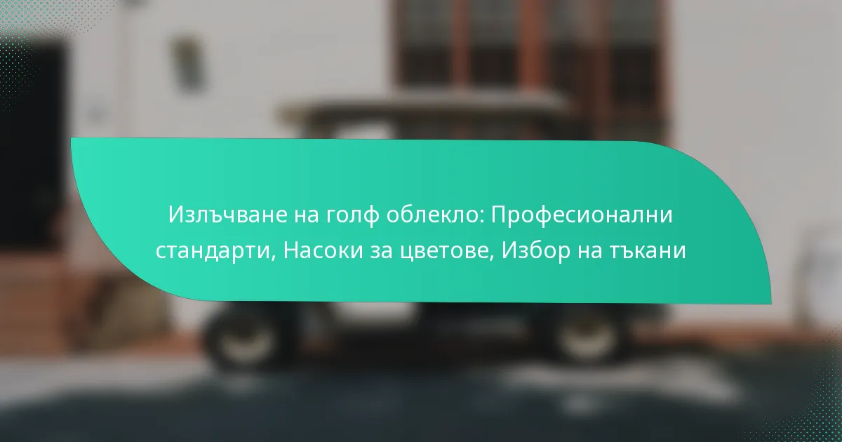 Излъчване на голф облекло: Професионални стандарти, Насоки за цветове, Избор на тъкани