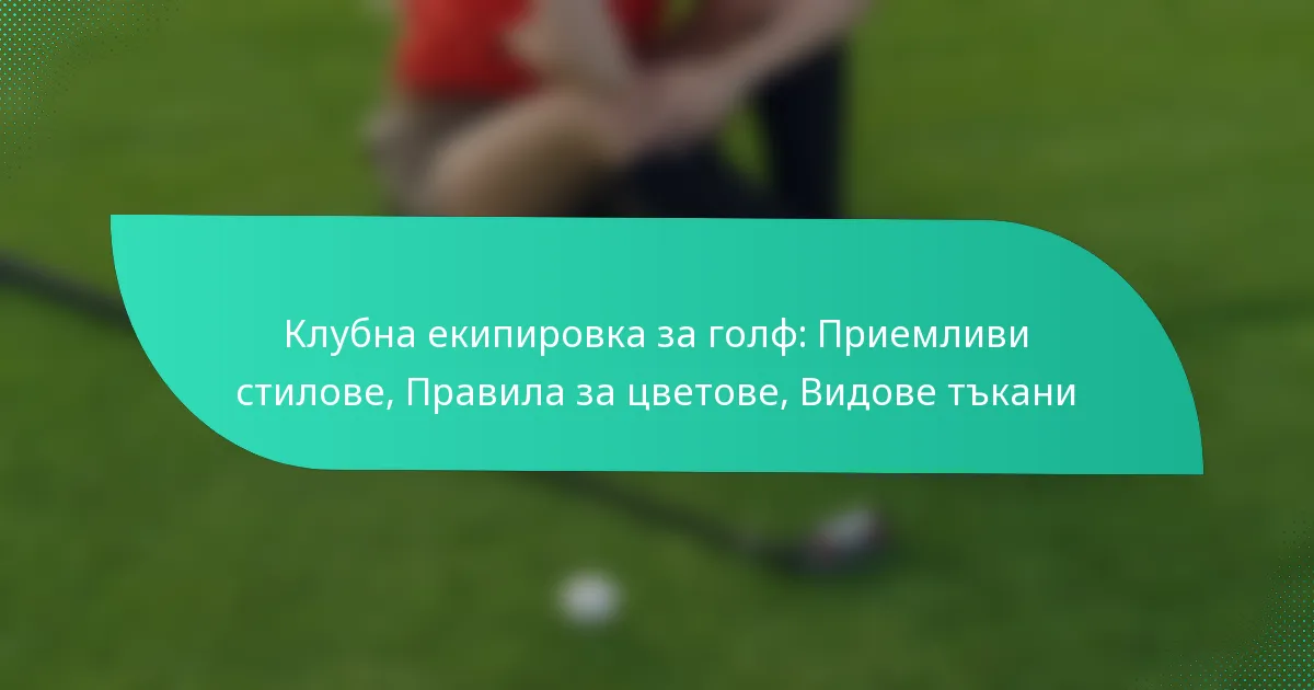 Клубна екипировка за голф: Приемливи стилове, Правила за цветове, Видове тъкани