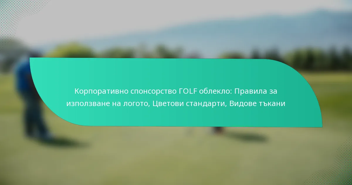 Корпоративно спонсорство ГOLF облекло: Правила за използване на логото, Цветови стандарти, Видове тъкани