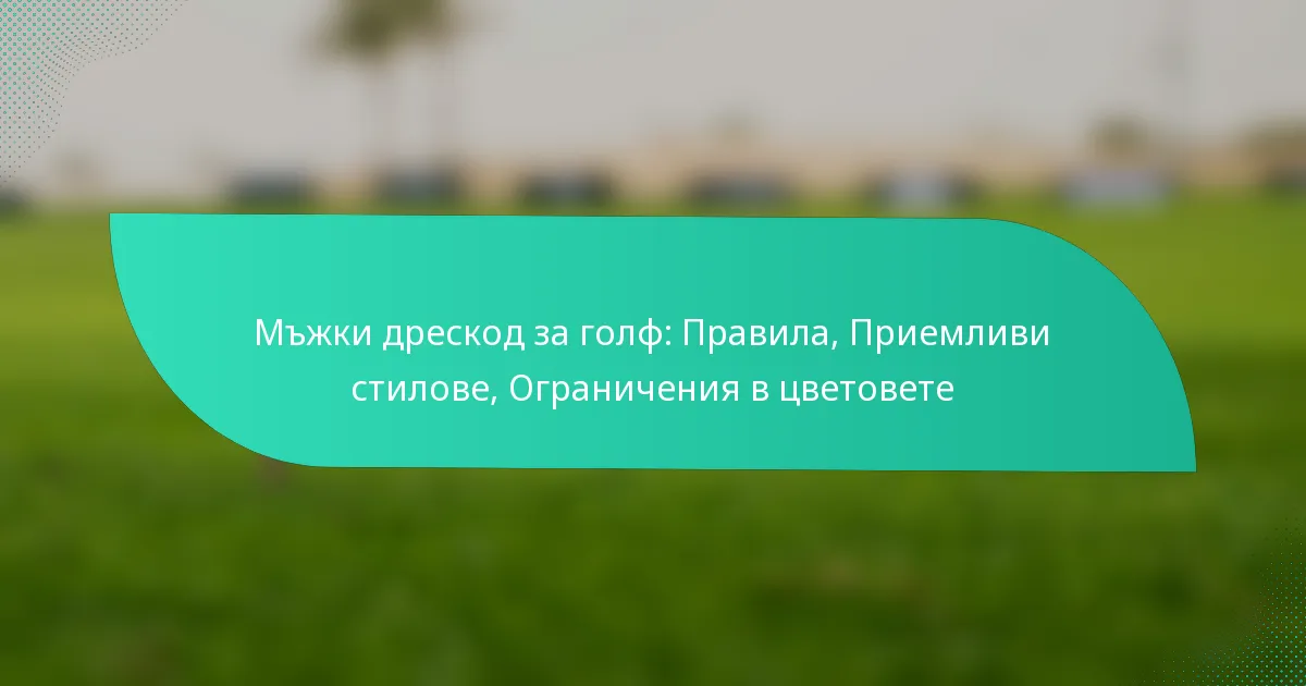 Мъжки дрескод за голф: Правила, Приемливи стилове, Ограничения в цветовете