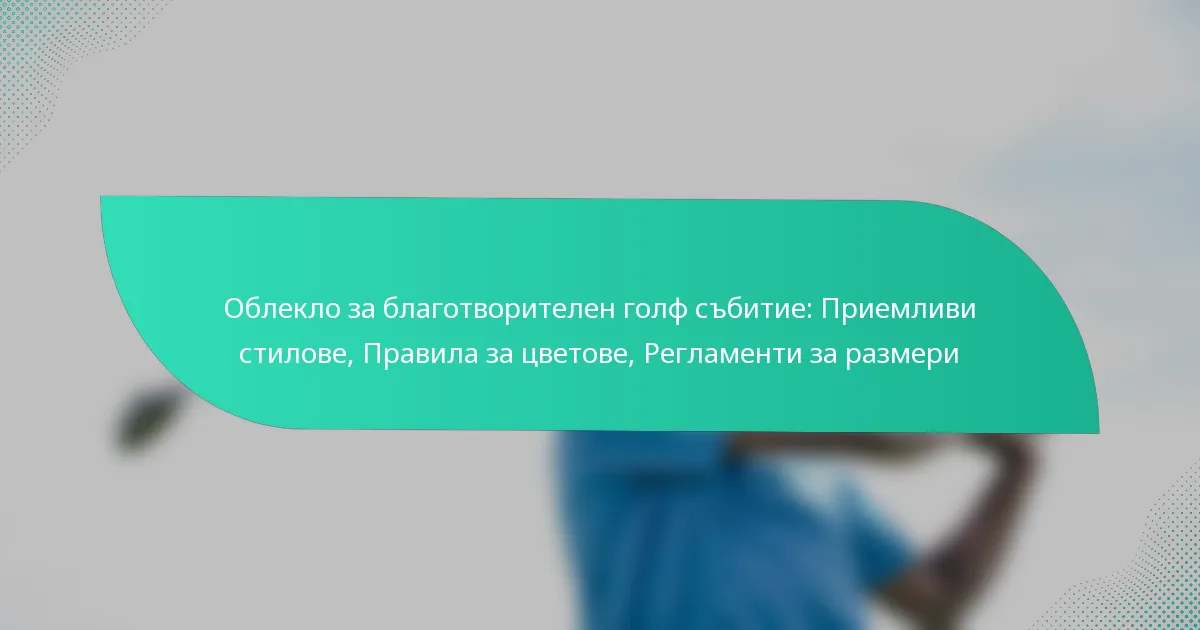 Облекло за благотворителен голф събитие: Приемливи стилове, Правила за цветове, Регламенти за размери