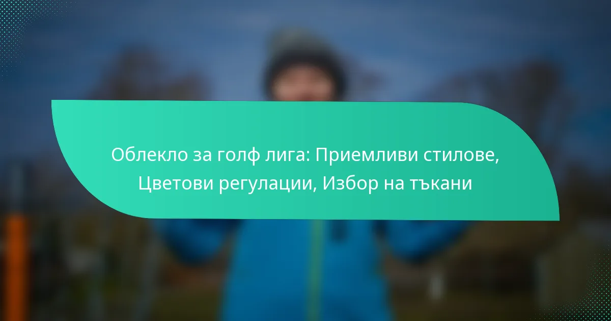 Облекло за голф лига: Приемливи стилове, Цветови регулации, Избор на тъкани