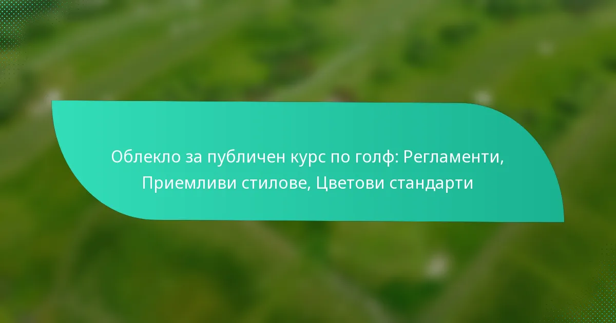 Облекло за публичен курс по голф: Регламенти, Приемливи стилове, Цветови стандарти