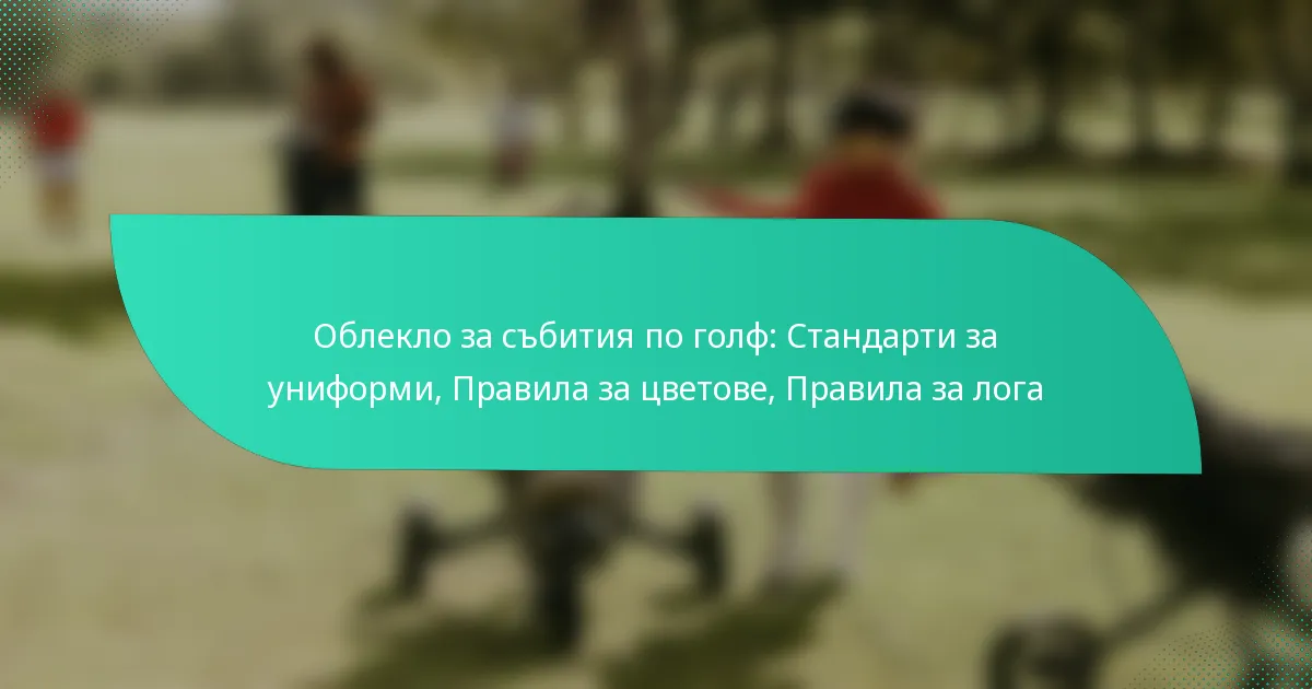 Облекло за събития по голф: Стандарти за униформи, Правила за цветове, Правила за лога