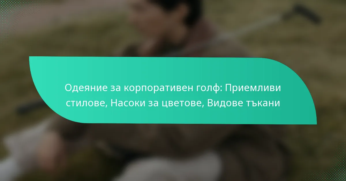 Одеяние за корпоративен голф: Приемливи стилове, Насоки за цветове, Видове тъкани