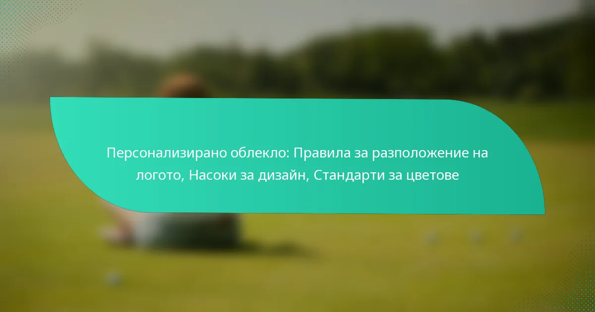 Персонализирано облекло: Правила за разположение на логото, Насоки за дизайн, Стандарти за цветове