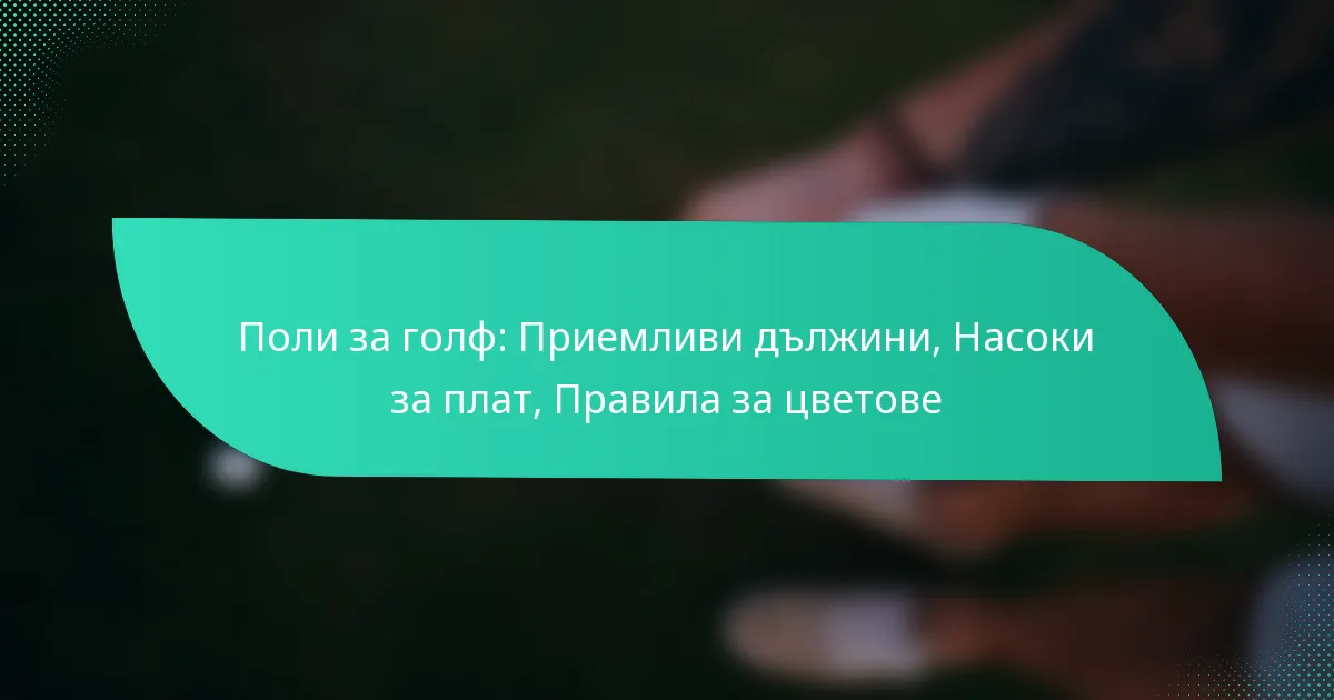 Поли за голф: Приемливи дължини, Насоки за плат, Правила за цветове