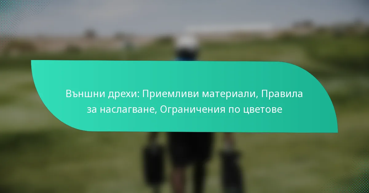 Външни дрехи: Приемливи материали, Правила за наслагване, Ограничения по цветове