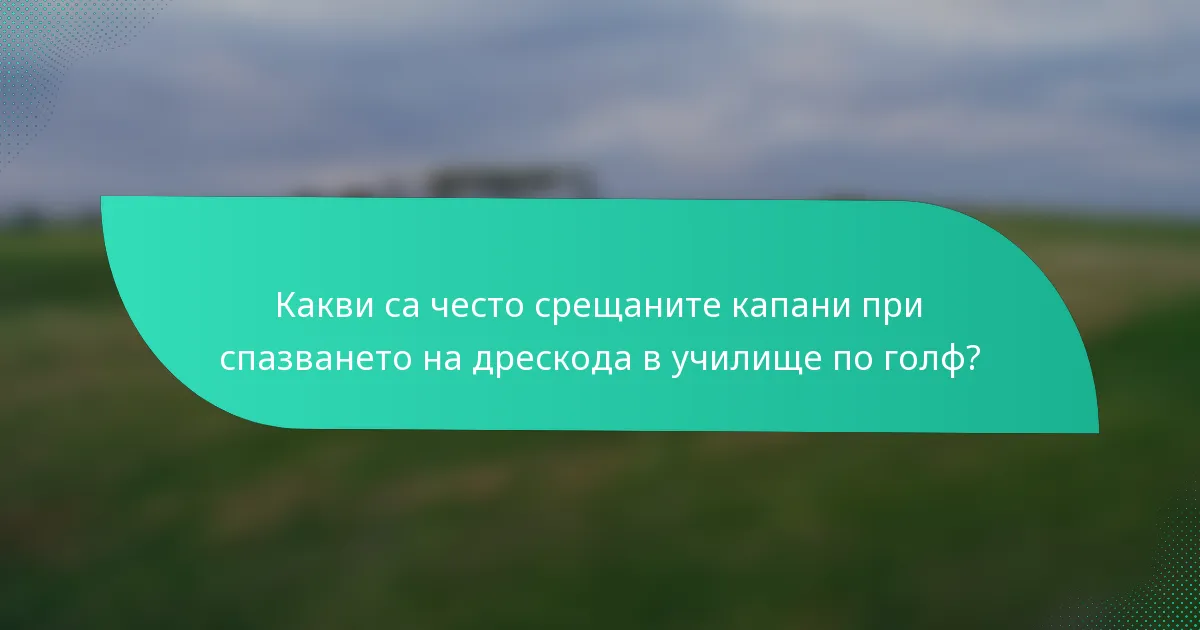 Какви са често срещаните капани при спазването на дрескода в училище по голф?