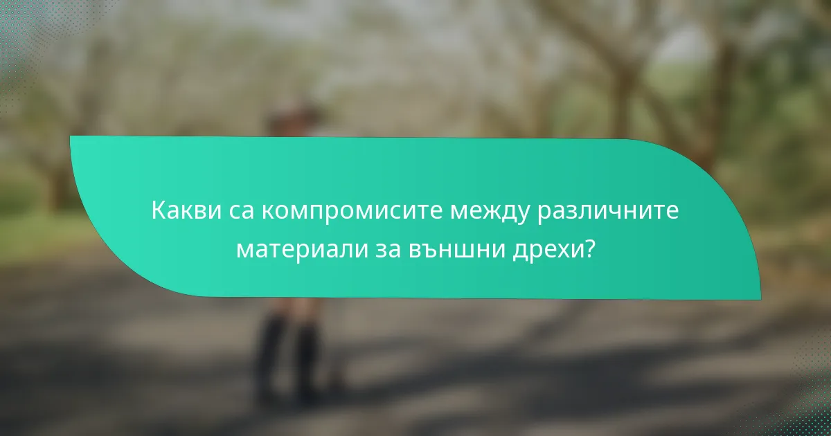 Какви са компромисите между различните материали за външни дрехи?
