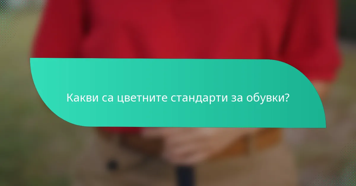 Какви са цветните стандарти за обувки?