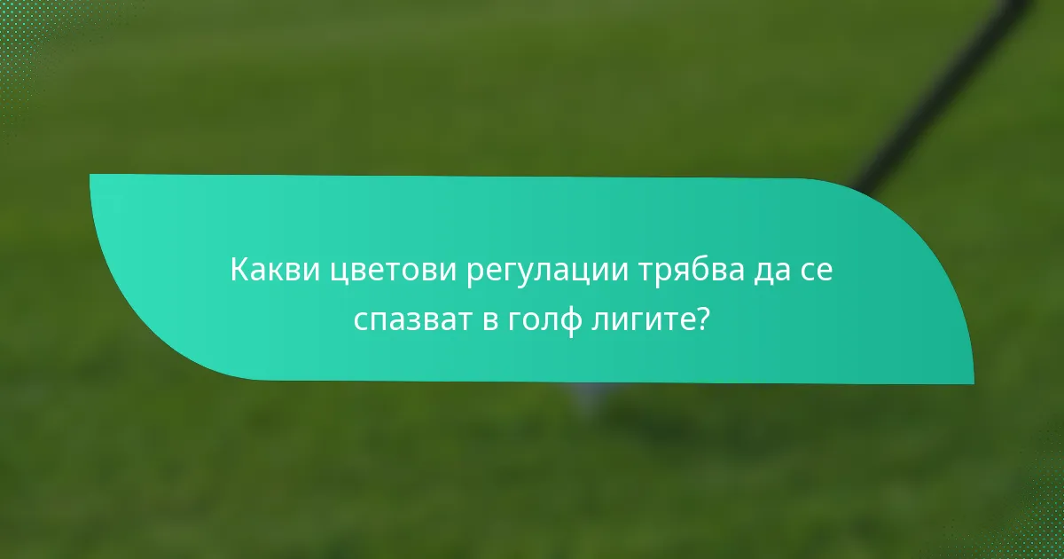 Какви цветови регулации трябва да се спазват в голф лигите?