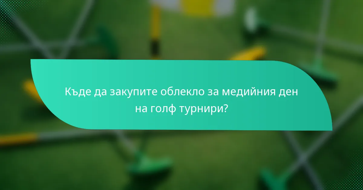 Къде да закупите облекло за медийния ден на голф турнири?