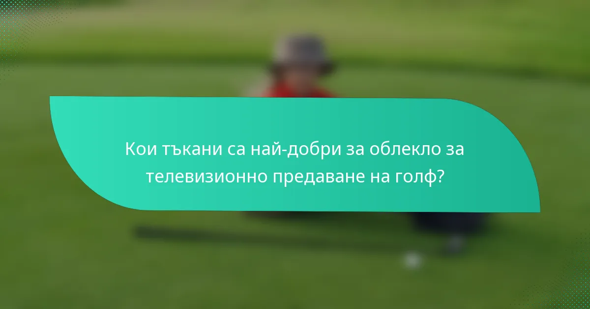 Кои тъкани са най-добри за облекло за телевизионно предаване на голф?